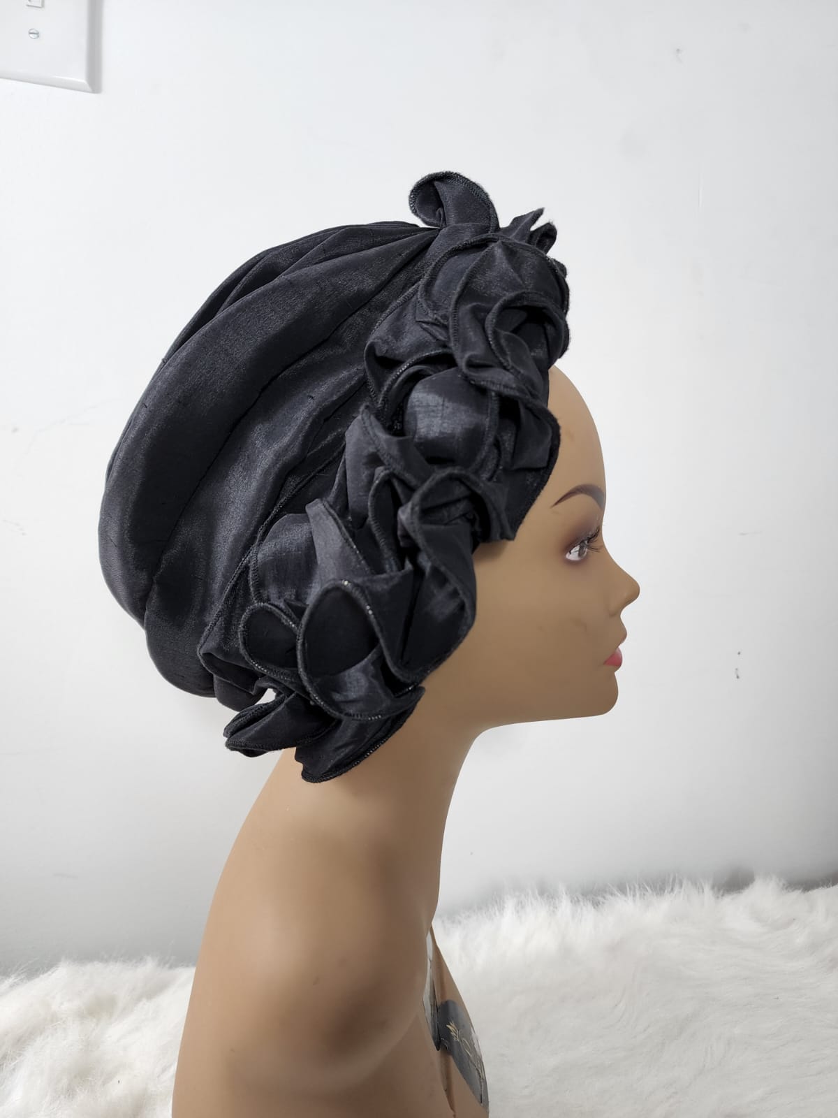 Bow and Stone Decorated  Black Turban